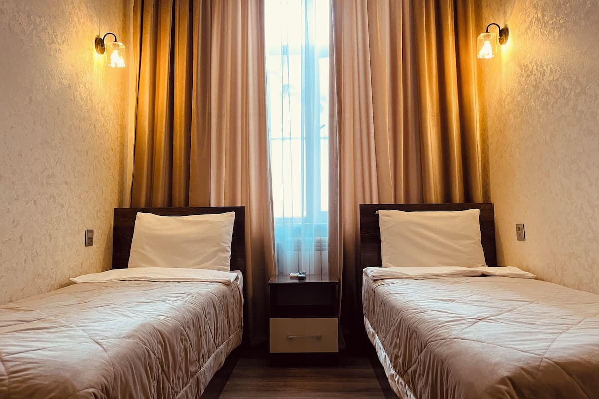 Economy Twin Room | Minibar, in-room safe, desk, laptop workspace