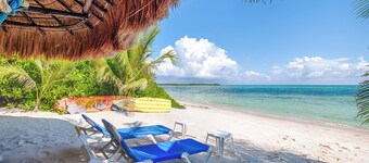 Bright and airy beachfront villa located in Soliman Bay with a New Pool