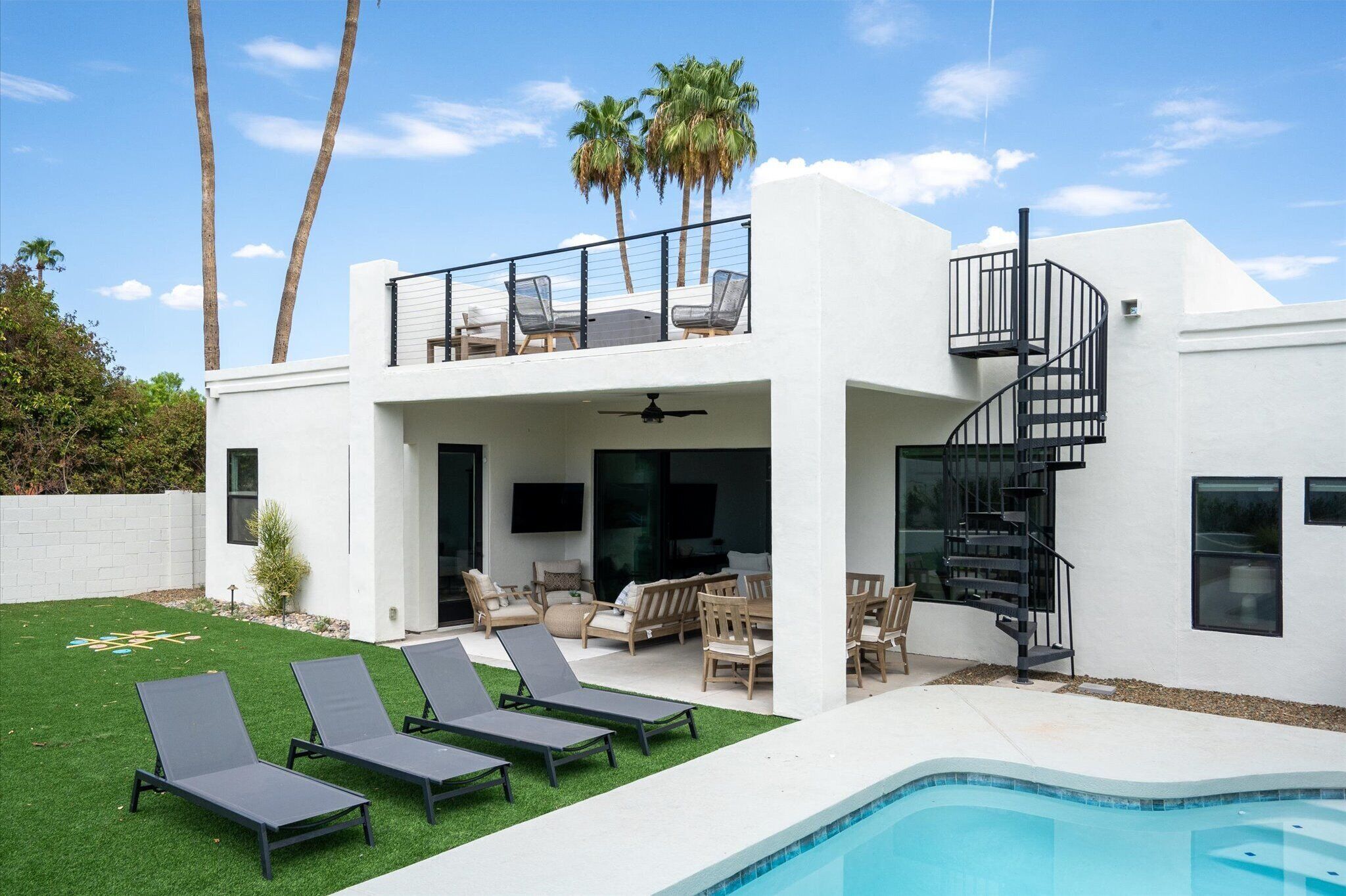 Pet-friendly upscale home with heated private pool, games, BBQ, and more!