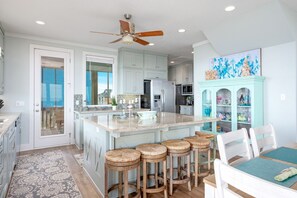 Fridge, microwave, oven, dishwasher - #JustAWavin'- Quiet, Beautiful Beachfront, Screened Porch, with Amazing Views (Crystal Beach)