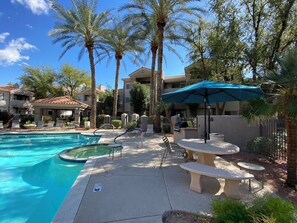 Outdoor pool, a heated pool