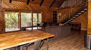 TV, fireplace, books - Nestled in the forest.  (Badger)