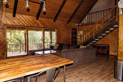 Nestled in the forest. 