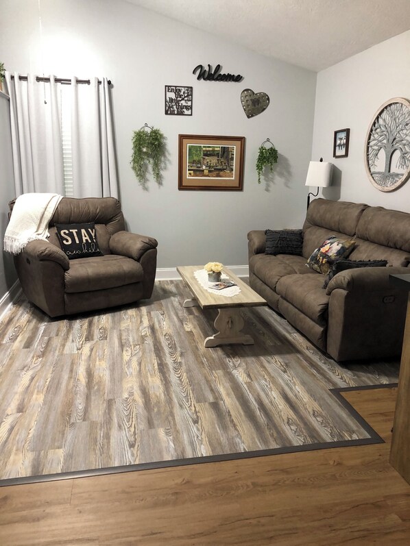 Smart TV, DVD player, books, video library