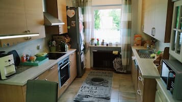 Kühlschrank, Mikrowelle, Herdplatte, Geschirrspüler