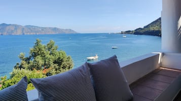Deluxe-Dreibettzimmer, barrierefrei, mit Bad (Morgana) | Blick vom Balkon
