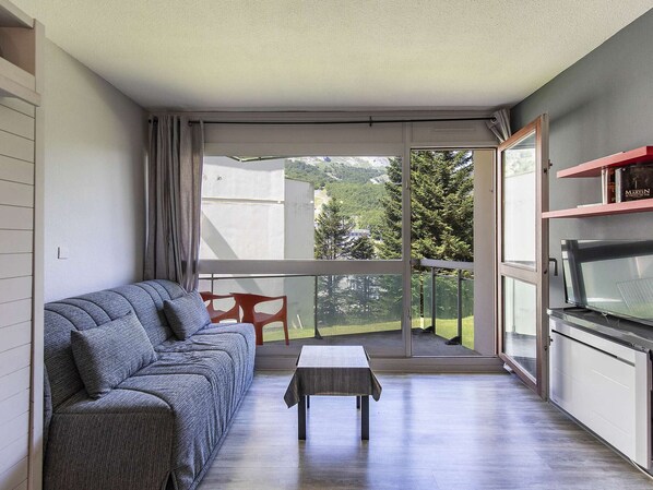 TV - Studio 3 people near slopes, balcony and fireplace (Gourette)