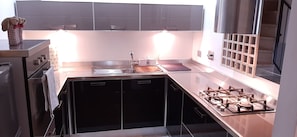 Kühlschrank, Mikrowelle, Ofen, Herdplatte