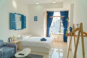 1 غرفة نوم ومكواة/لوح كي وواي فاي وملاءات أسرّة