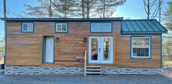 Exterior detail - Cabin-style tiny home along best elk viewing road  (Benezette)