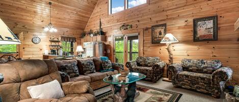 TV connectée, cheminée, jeux vidéo, livres