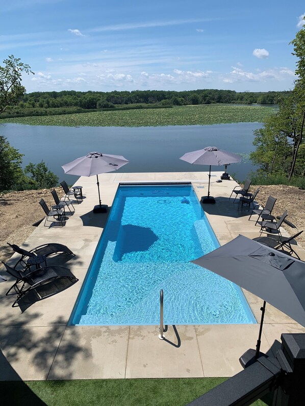 A heated pool - Cedar Lake Property on the water with in-ground pool.  (Nashua)