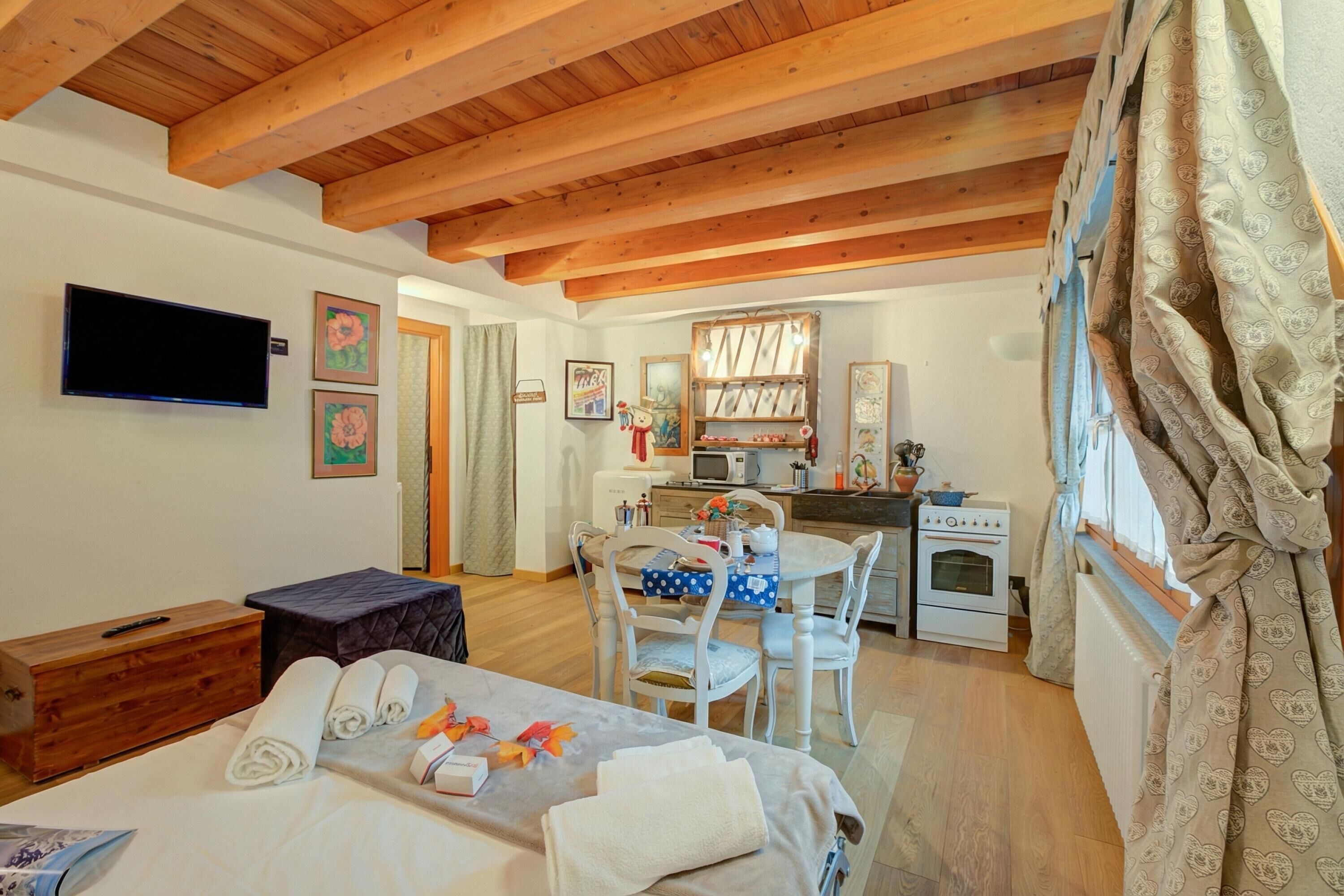 Familie-studiolejlighed (Cozy Nest In Bardonecchia) | Sengetøj