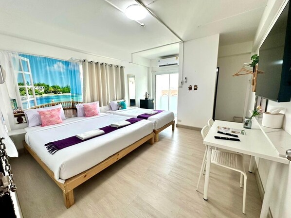 Family Triple Room | Desk, laptop workspace, soundproofing, iron/ironing board - 54place Sapanmai DonMuang (Bangkok)