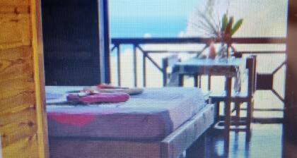 Bungalow bois marie galante climatisé avec vue mer panoramique