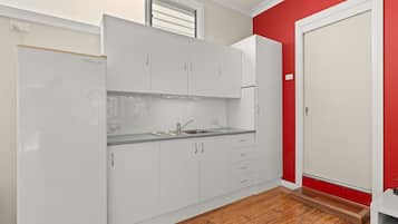 Fridge, microwave, toaster, high chair