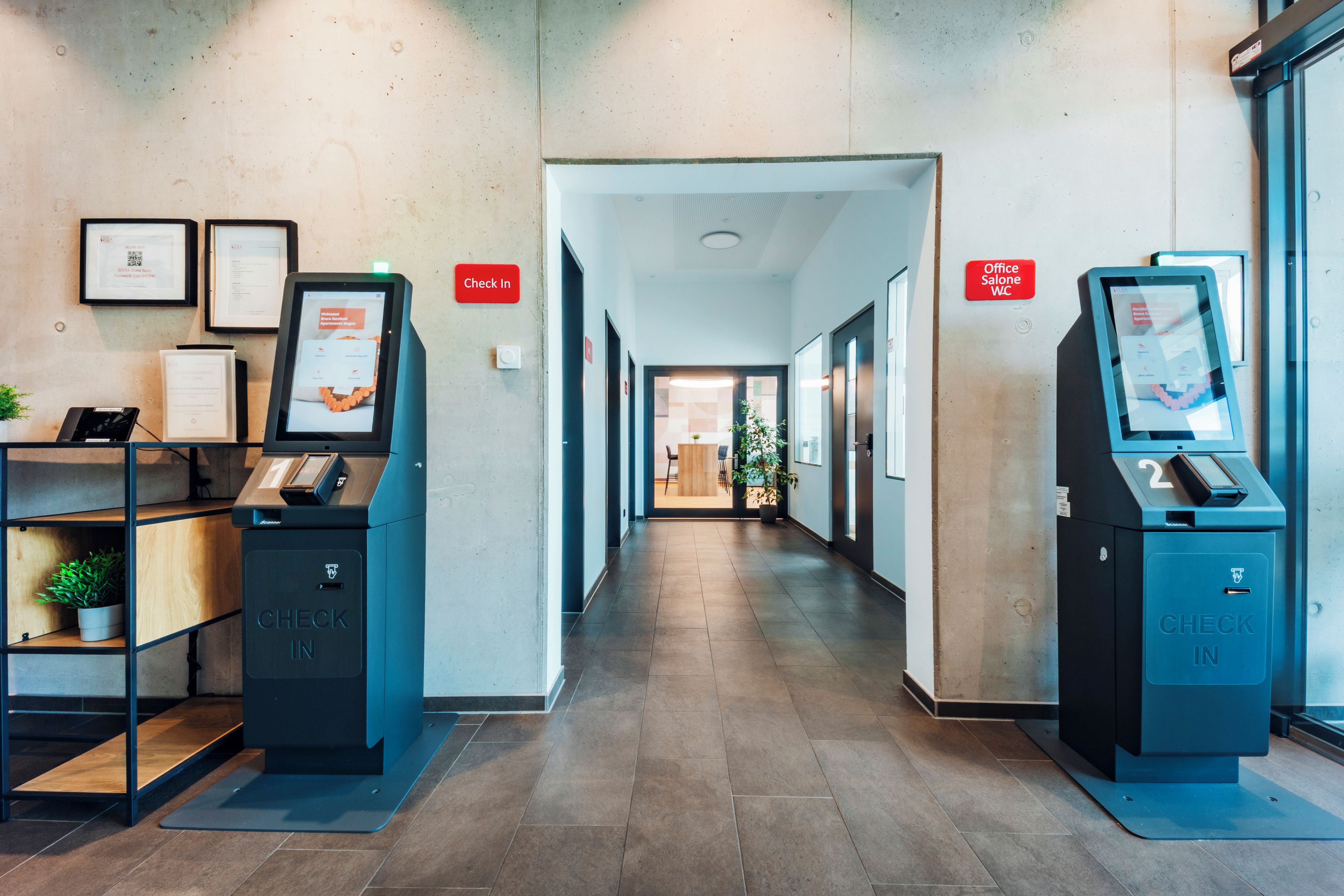Check-in/check-out kiosk