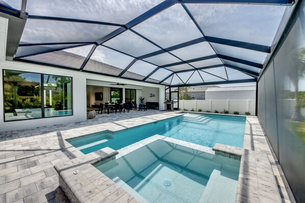 Outdoor pool, a heated pool