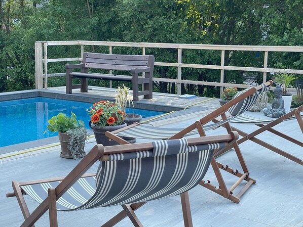 Piscine extérieure, piscine chauffée