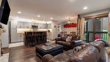 TV, fireplace, DVD player, stereo