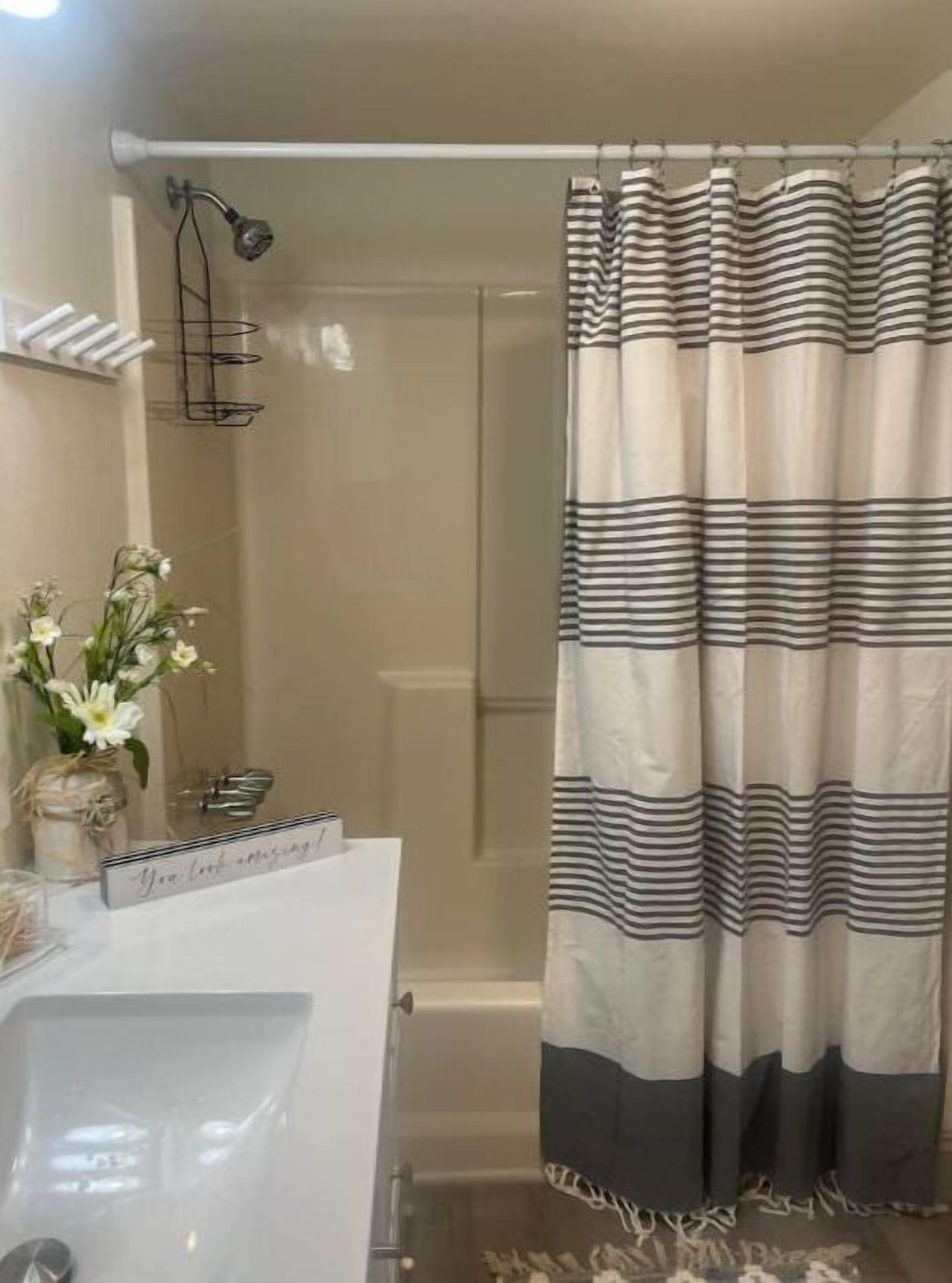 Shower, hair dryer, soap, shampoo