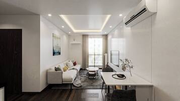 Smart TV, fireplace