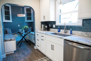 Fridge, microwave, oven, stovetop - Beautifully restored home in Butler Tarkington Walking Distance to Butler Campus (Indianapolis)