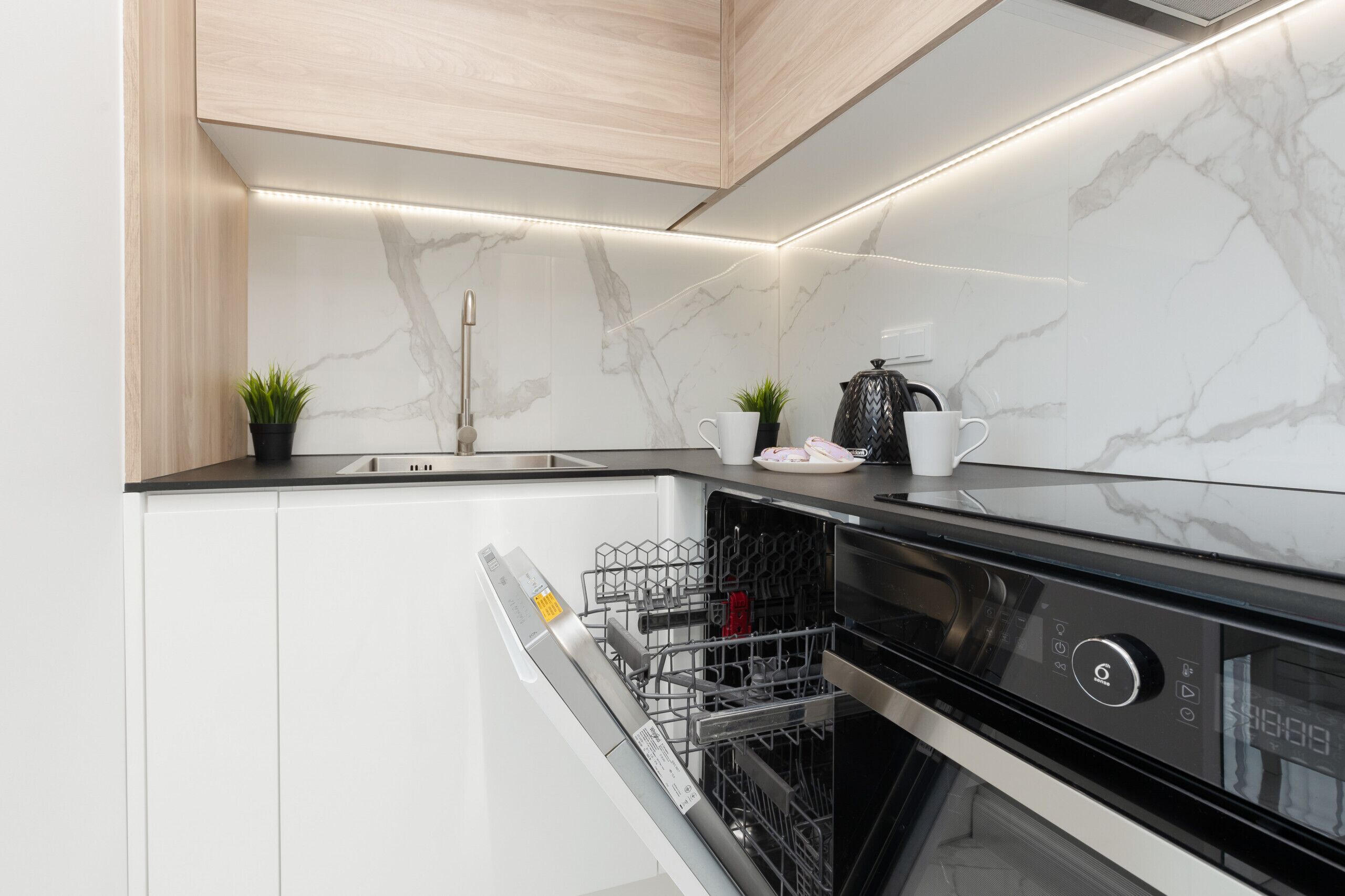 Fridge, oven, stovetop, dishwasher