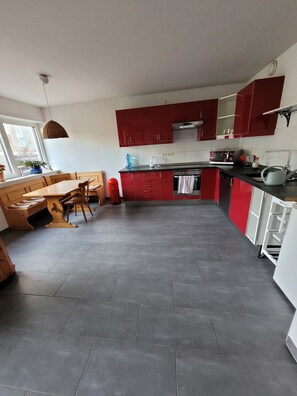 Fridge, microwave, oven, stovetop - Spacious apartment for the whole family with terrace (Karlsruhe)