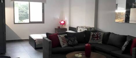 Studio, 1 Bedroom, Smoking, City View | Living area