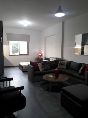 Studio, 1 Bedroom, Smoking, City View | Living area