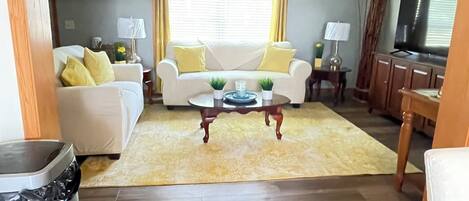 Een smart-tv, een dvd-speler en boeken