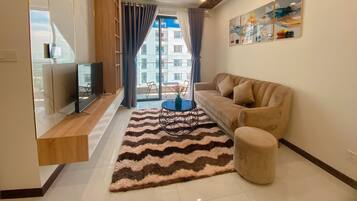 Bộ đồ giường cao cấp, két bảo mật tại phòng, trang trí khác biệt