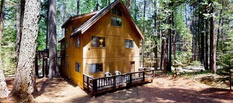 Mountain view cabin with private hot tub, fireplace, deck, & pool table