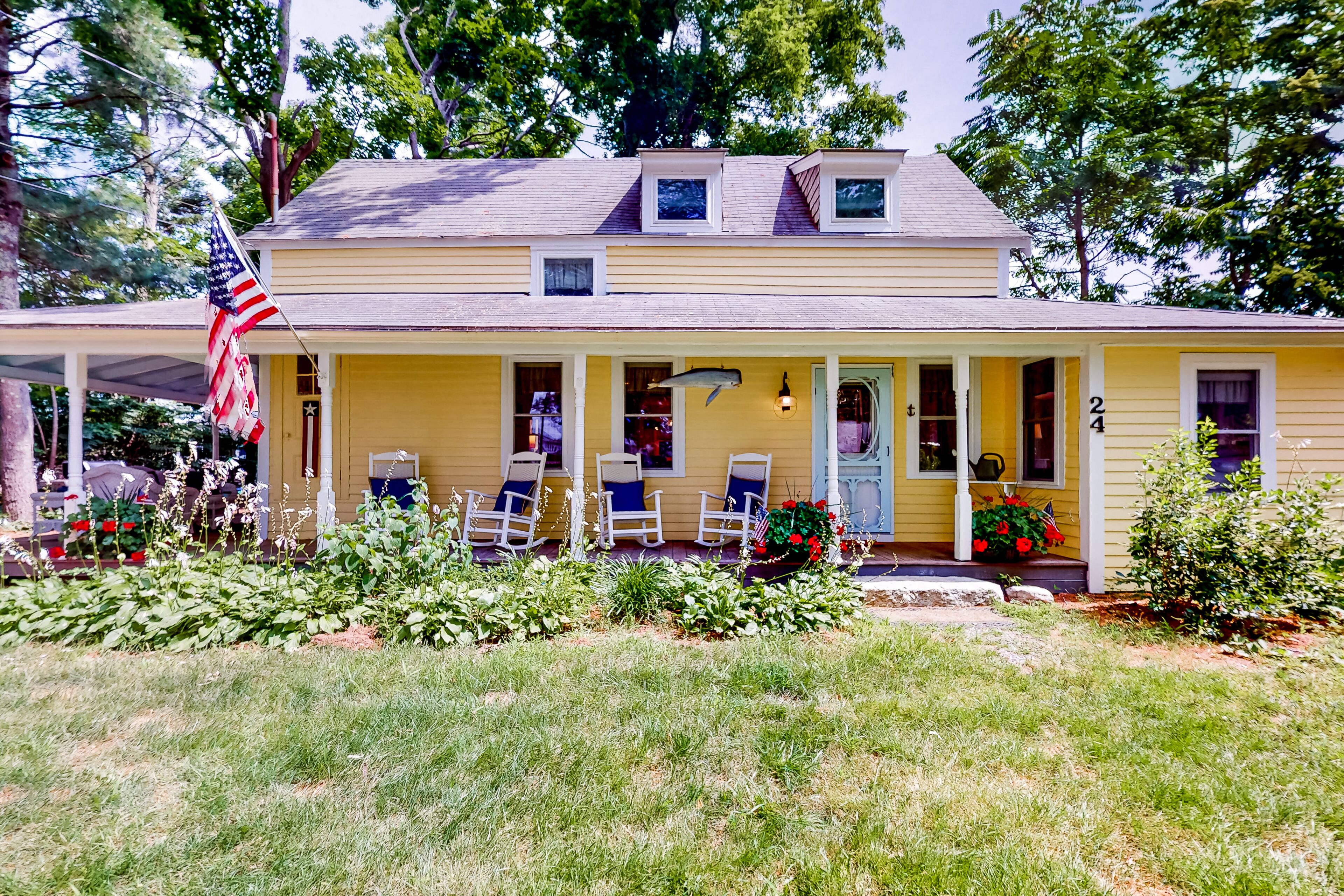 Come About Cottage | 1900s home in Wareham with amazing porch, walk to beach