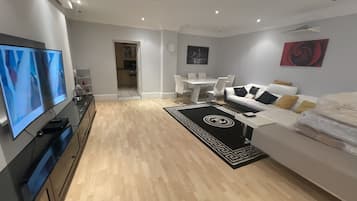 Smart TV, DVD player, books