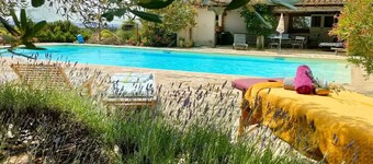Stone house with swimming pool sleeps 10 in the heart of a farmhouse