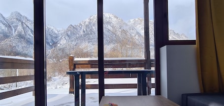 Interior. Cozy Riverfront Apartment 1 with mountain view