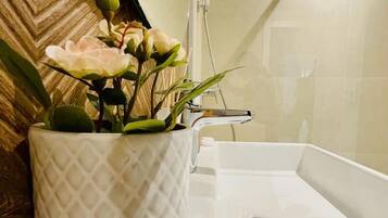 Free toiletries, hair dryer, towels