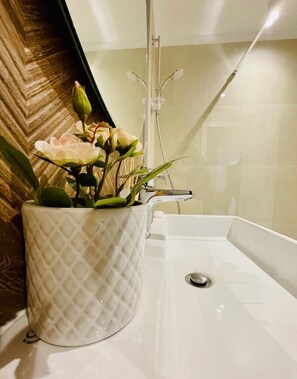 Free toiletries, hair dryer, towels