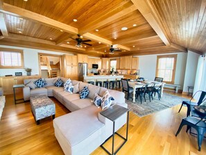 TV, fireplace, offices - 123 Sunset - Chesapeake Properties (Cape Charles)