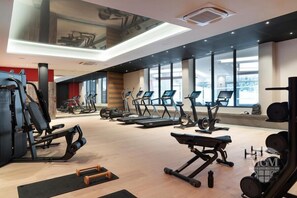 Fitness facility - Wifi, 100m from resort center, view ski slopes, fitness, swimming pool, sauna, hammam, balcony (Flaine)