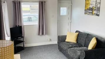 Flat-screen TV, DVD player