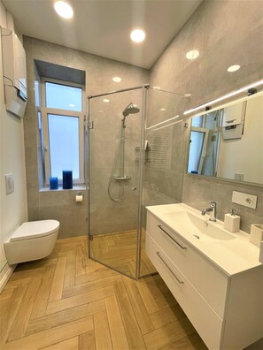 Apartment, 2 Bedrooms, Balcony, City View | Bathroom | Toilet paper - Picturesque Old Town Apartment With Balcony (Kaunas)