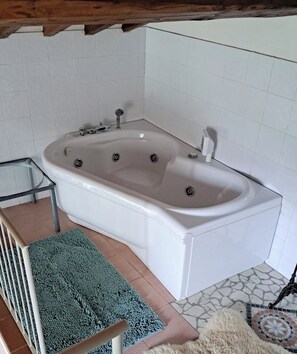 Shower, jetted bath, hair dryer, bidet
