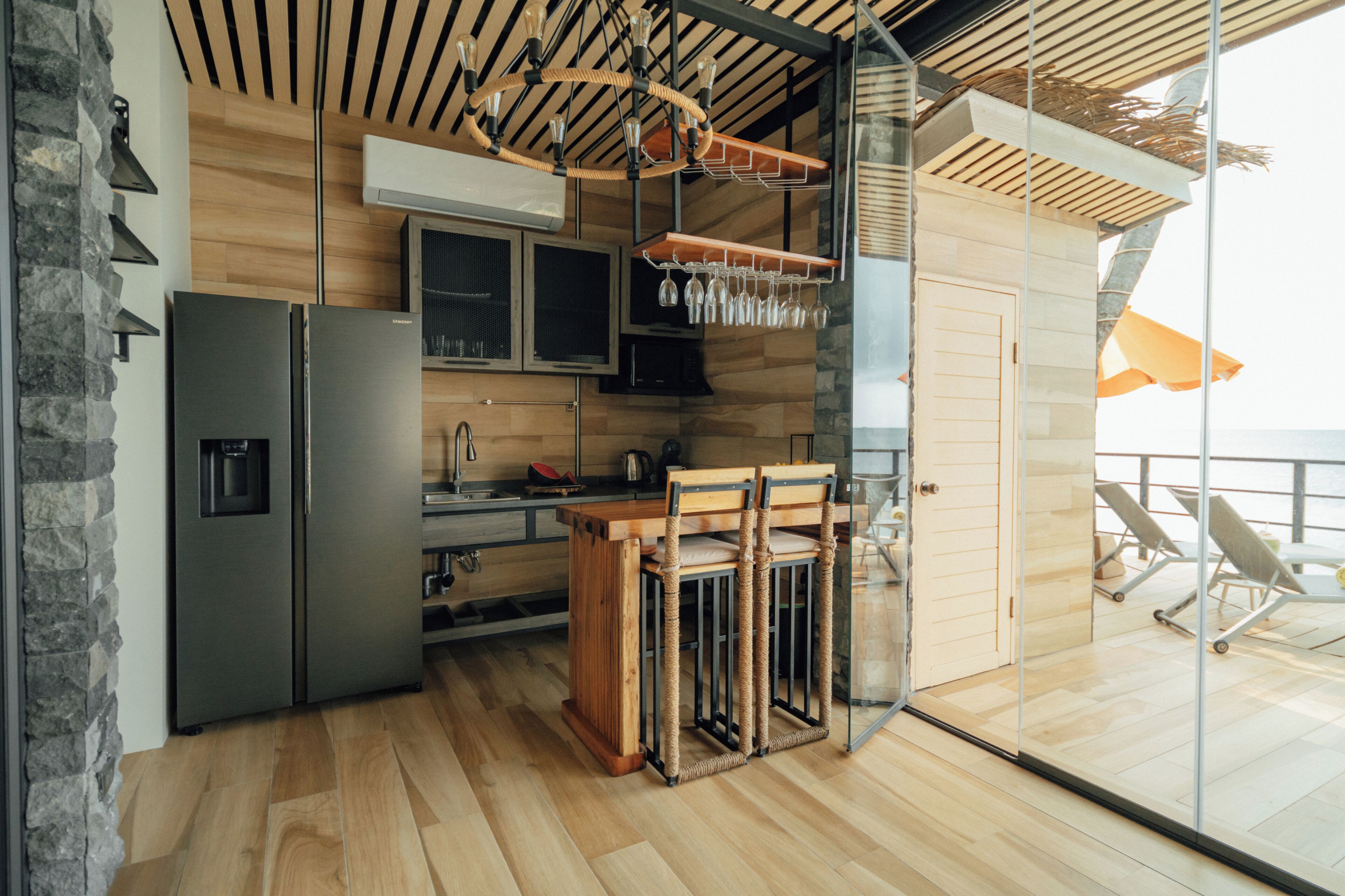 Villa Panoramique, 2 chambres, en bord de plage | Cuisine privée