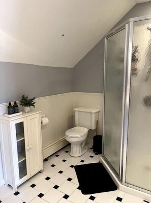Towels, soap, shampoo, toilet paper