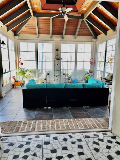 Waterfront Mansion w/ Saltwater Pool, Dock, Game room, Tiki Bar, Kayaks + More