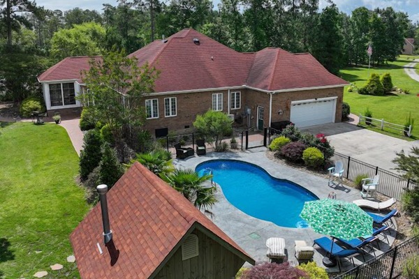 Our saltwater pool is open until the end of October.