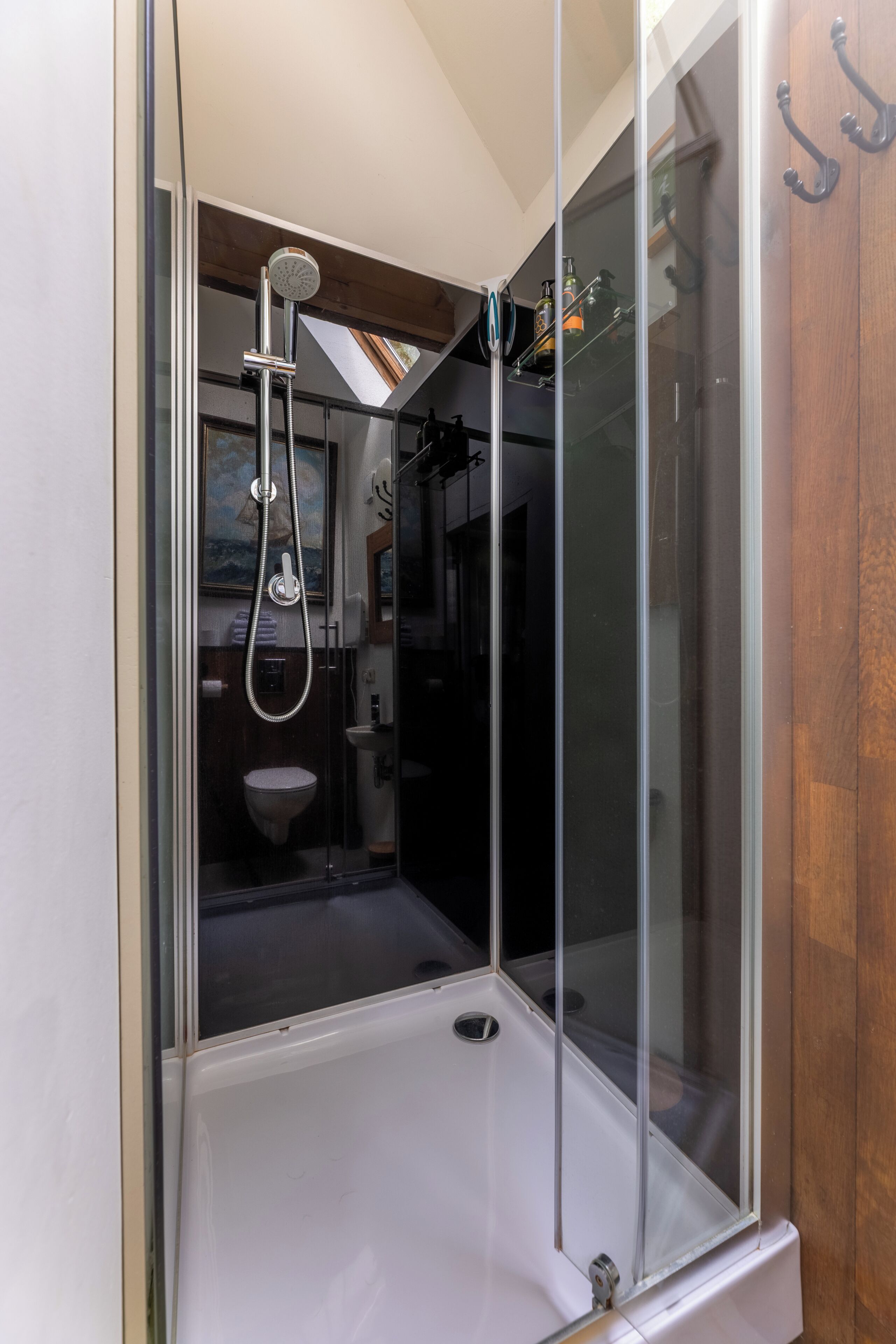Shower, free toiletries, hair dryer, bathrobes